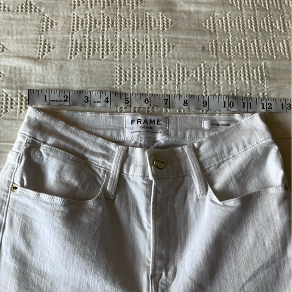 FRAME The Le High Straight White Classic Curve Enhancing Jeans Size 25 - Picture 11 of 16